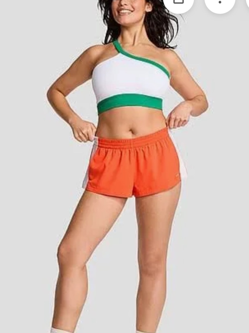 VS Pink Tech Woven Retro Running Shorts Orange Size M